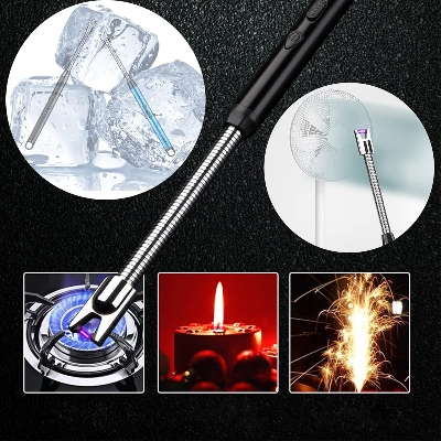 Picture of Type-C Rechargeable Windproof Flameless Electronic Pulse Plasma Lighter Used For Outdoor Gas Stove Arc Lighter Kitchen Tools