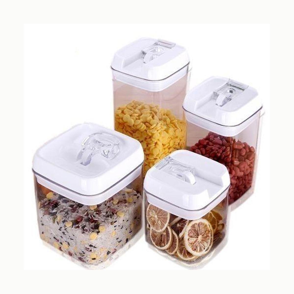 Picture of 4 pcs multi purpose food storage container with lids - transparent