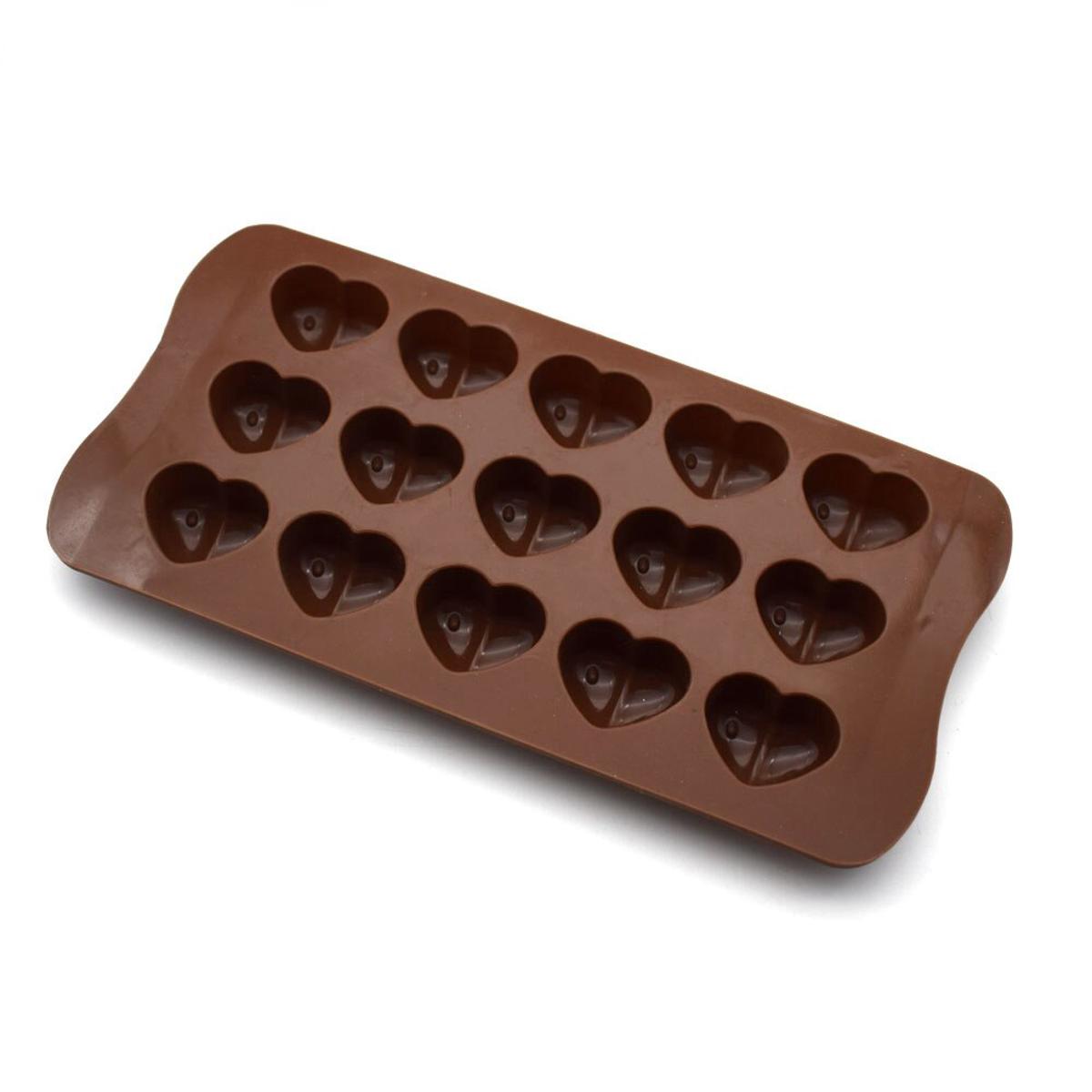 Picture of Heart Shape Silicone Chocolate Bar Mould - 15 holes