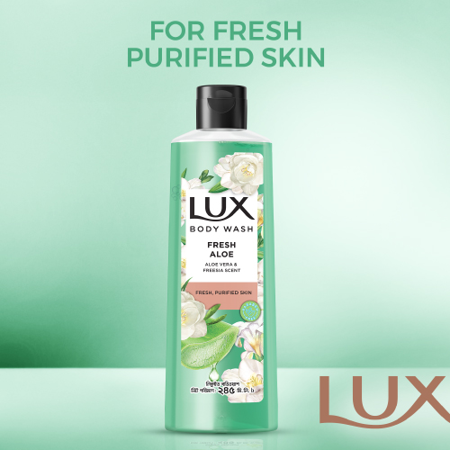 Picture of Lux Body Wash Freesia Scent & Aloe Vera 245ml (Free Loofah)