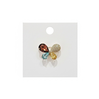 Picture of Four Color Design brooch for women crystal Rhinestone safety pin for girls and women
