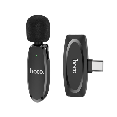 Picture of Hoco L15 Crystal | Type‑C Lavalier Wireless Microphone | 360° HD Pickup | 15ms Ultra‑Low Latency | 6 h Battery | Noise‑Reduction DSP | Clip‑On Mic for Smartphones & Tablets
