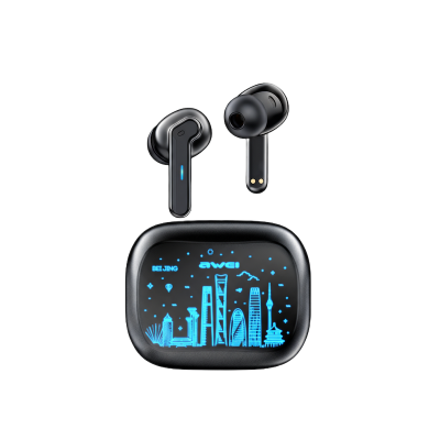 Picture of Awei | T53 ANC TWS Wireless Earbuds | Bluetooth 5.3, ANC+ENC, 10mm Driver | 7h Playtime, 300mAh Case, USB-C Fast Charge | Low-Latency Gaming, RGB Lights, IPX6 | For Android & iPhone