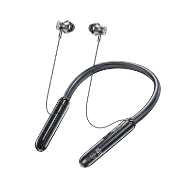 Picture of AWEI | G81BL Neckband Bluetooth Headset | Bluetooth 5.4 (JL7006F4) | 80h Playtime, 500mAh Battery | 10mm Drivers, AAC/SBC | Dual-Device Connection, TF Card & Digital Display | USB-C | For Android & iPhone.
