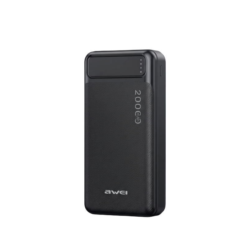 Picture of AWEI | P6K 20000mAh Power Bank | Dual USB 5V/2.1A Output (Shared Max) | Dual Input Type-C & Micro 5V/2.1A | Li-Polymer Cell | LED Power Indicator | 136.5×69×28mm | For Android & iPhone.