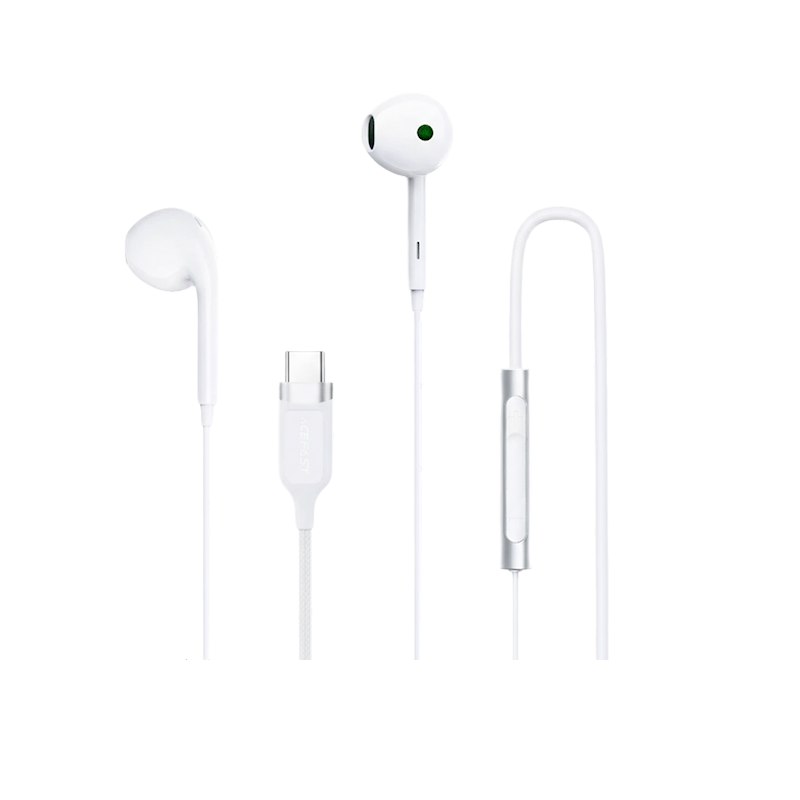 Picture of ACEFAST | L7 Type-C Semi In-Ear Wired Earphones with Mic | USB-C Plug-and-Play | Anti-Spray Noise-Reduction Mic | 1.2m Tangle-Resistant Cable, 16g | TPE+ABS+Aluminum+Nylon | For Android USB-C Phones & Tablets