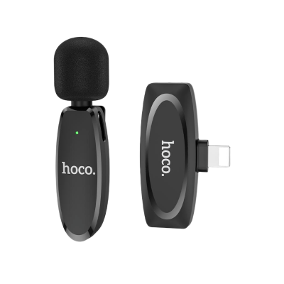 Picture of Hoco | L15 Lightning | Wireless Lavalier Microphone for iPhone/iPad | 2.4GHz | 360° Omnidirectional | Noise Reduction | 15ms Low Latency | 15m Range | 70mAh 6H Battery | Plug-and-Play | Pass-Through Charging