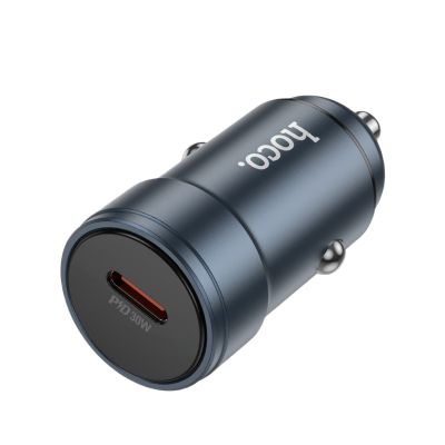 Picture of Hoco | Z57 Glorious | 30W PD/PPS USB-C Car Charger | Single Type-C Port | 12V/24V Fast Charge | PD/QC3.0/AFC/FCP Support | Aluminum Alloy Mini Body | Optional 1m C-to-C or C-to-Lightning Cable | Fast Car Charger for Android & iPhone