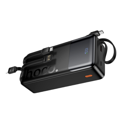 Picture of Hoco | J156B | 30000mAh Power Bank | 22.5W Fast Charge + PD 20W | USB-A Port + Built-in USB-C/Lightning/Micro Cables | LED Battery Display | ABS+PC Fire-Retardant | High-Capacity PowerBank for Android & iPhone