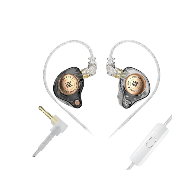 Picture of KZ | EDX Pro 2 | Wired In-Ear Monitor (IEM) with Mic | 10mm Super Linear Dynamic Driver, 24Ω, 107dB | Detachable 0.75mm 2-Pin Cable, 3.5mm Plug | Clear Bass for Music & Gaming.