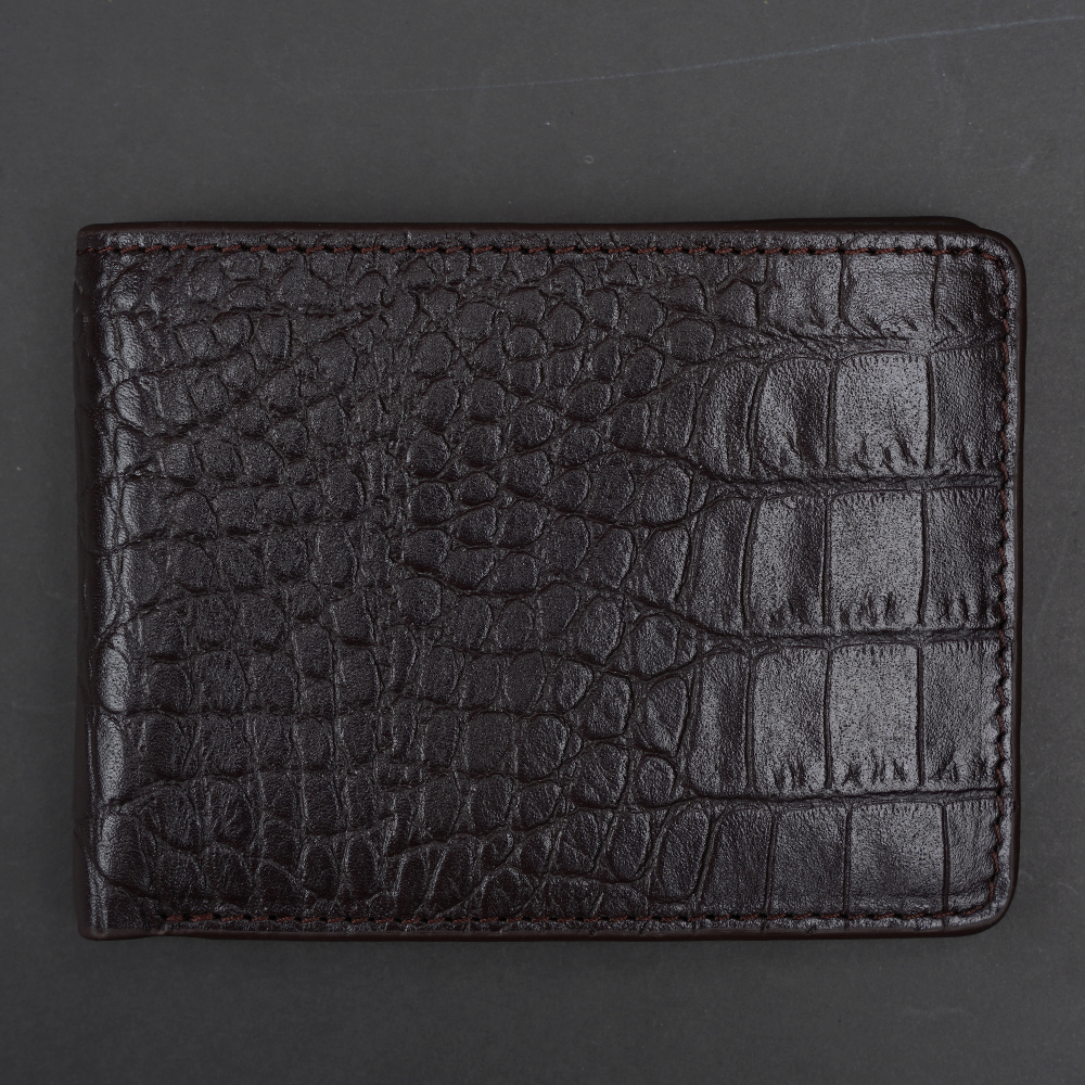 Picture of ZAYS Handcrafted Crocodile Embossed Leather Bifold Wallet for Men & Women – Premium Genuine Leather Slim Short Wallet | Durable, Stylish, Lightweight & Compact | Best Quality Leather Wallet in Bangladesh