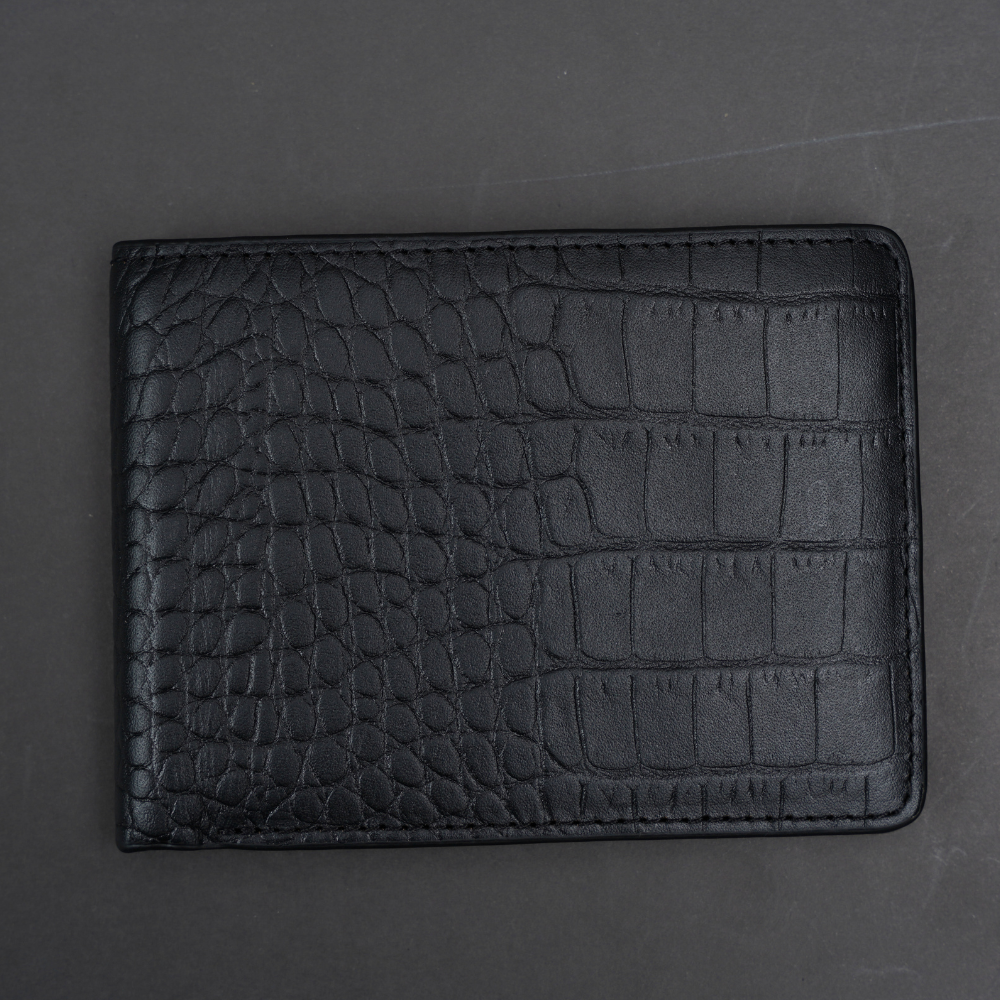 Picture of ZAYS Handcrafted Crocodile Embossed Leather Bifold Wallet for Men & Women – Premium Genuine Leather Slim Short Wallet | Durable, Stylish, Lightweight & Compact | Best Quality Leather Wallet in Bangladesh