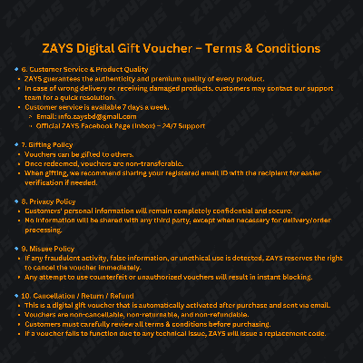 Picture of Zays Special Digital Gift Voucher – Best Gift for Any Occasion | Instant Delivery & Huge Savings