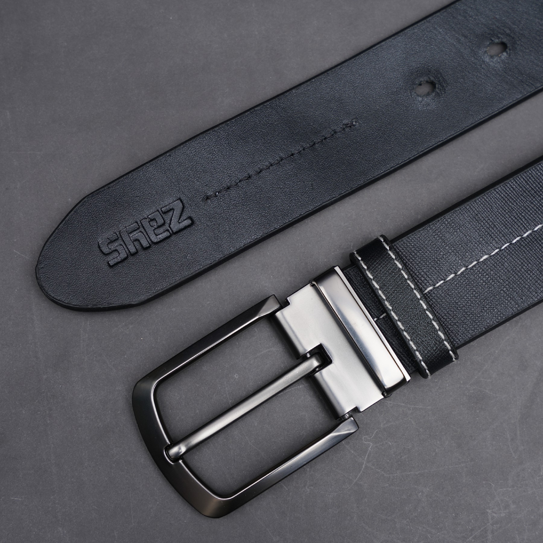 Picture of Zays Handcrafted Genuine Saffiano Leather Belt for Men – Premium Quality, Adjustable, Stylish & Durable | Best Formal and Casual Leather Belt in Bangladesh