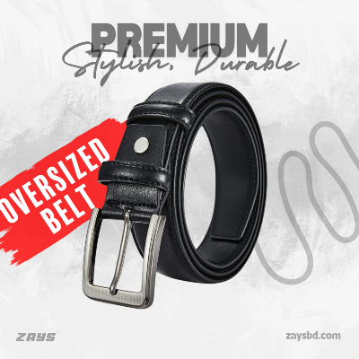 Picture of Zays Oversized Genuine Leather Belt for Men | Handcrafted 100% Full-Grain Leather | Durable & Adjustable Plus Size Belt (50"-70") | Classic Metal Buckle | Stylish Leather Belt for Jeans, Formal & Casual Wear | Perfect for Larger Waist Sizes 40" and Above
