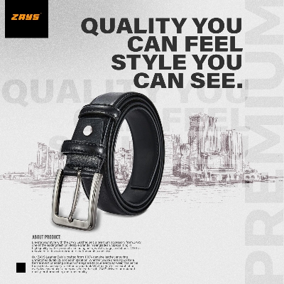 Picture of Zays Oversized Genuine Leather Belt for Men | Handcrafted 100% Full-Grain Leather | Durable & Adjustable Plus Size Belt (50"-70") | Classic Metal Buckle | Stylish Leather Belt for Jeans, Formal & Casual Wear | Perfect for Larger Waist Sizes 40" and Above