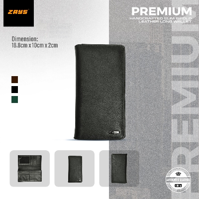 Picture of Zays Handcrafted Premium Eco-Friendly Leather Long Wallet for Mobile & Many things – Slim, Durable & Stylish Wallet for Unisex – Top-Grain Leather, Compact & Lightweight (Black)