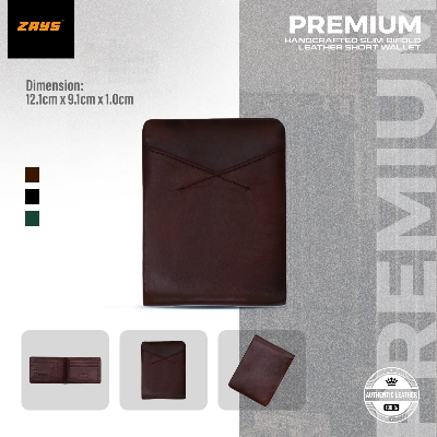 Picture of Zays Handcrafted Premium Eco-Friendly Leather Bifold Wallet – Slim, Durable & Stylish Short Wallet for Unisex – Top-Grain Leather, Compact & Lightweight (Chocolate)