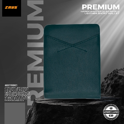 Picture of Zays Premium Handcrafted Slim Bifold Leather Short Wallet for Men & Women - Personalized Top-Grain Leather Wallet - Compact, Durable & Stylish