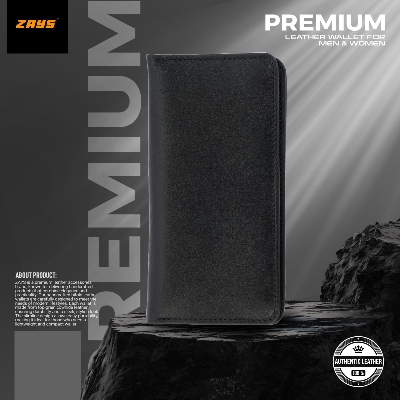 Picture of Zays Premium Genuine Leather Long Wallet for Men & Women | Elegant Design, Spacious Card & Mobile Slots | Durable Full-Grain Leather Accessory for Everyday & Travel