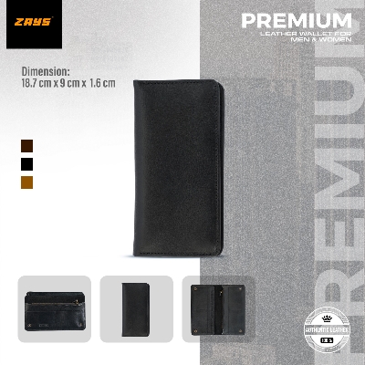 Picture of Zays Premium Genuine Leather Long Wallet for Men & Women | Elegant Design, Spacious Card & Mobile Slots | Durable Full-Grain Leather Accessory for Everyday & Travel