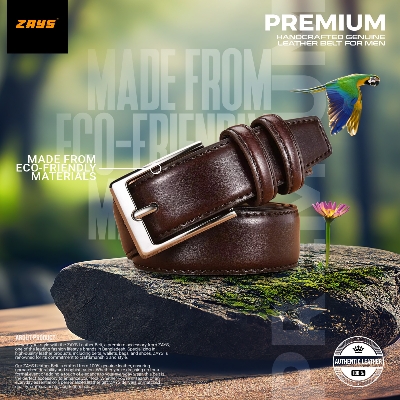 Picture of Zays Men’s Leather Belt – Premium Full-Grain Cowhide, Handmade in Bangladesh, Adjustable Fit, Rust-Proof & Nickel Free Buckle, Luxury Box Included, Ideal for Office, Casual, Traditional Wear, Wedding, Valentine, Events & Long-Term Daily Use