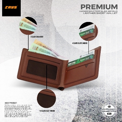 Picture of ZAYS Premium Handcrafted Crocodile Embossed Leather Bifold Wallet for Men And Women | Super Slim Durable Stylish Short Wallet | Best Quality in Bangladesh