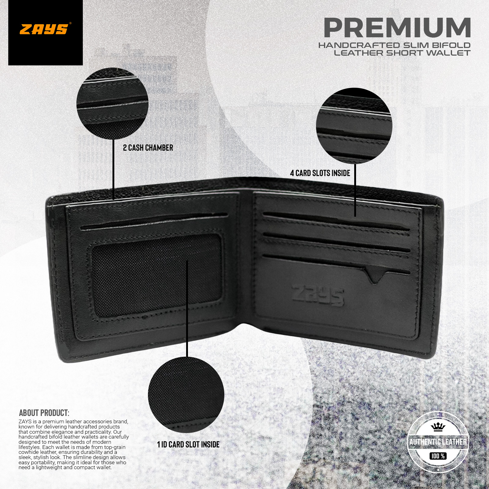 Picture of ZAYS Premium Handcrafted Crocodile Embossed Leather Bifold Wallet for Men And Women | Super Slim Durable Stylish Short Wallet | Best Quality in Bangladesh (Chocolate)