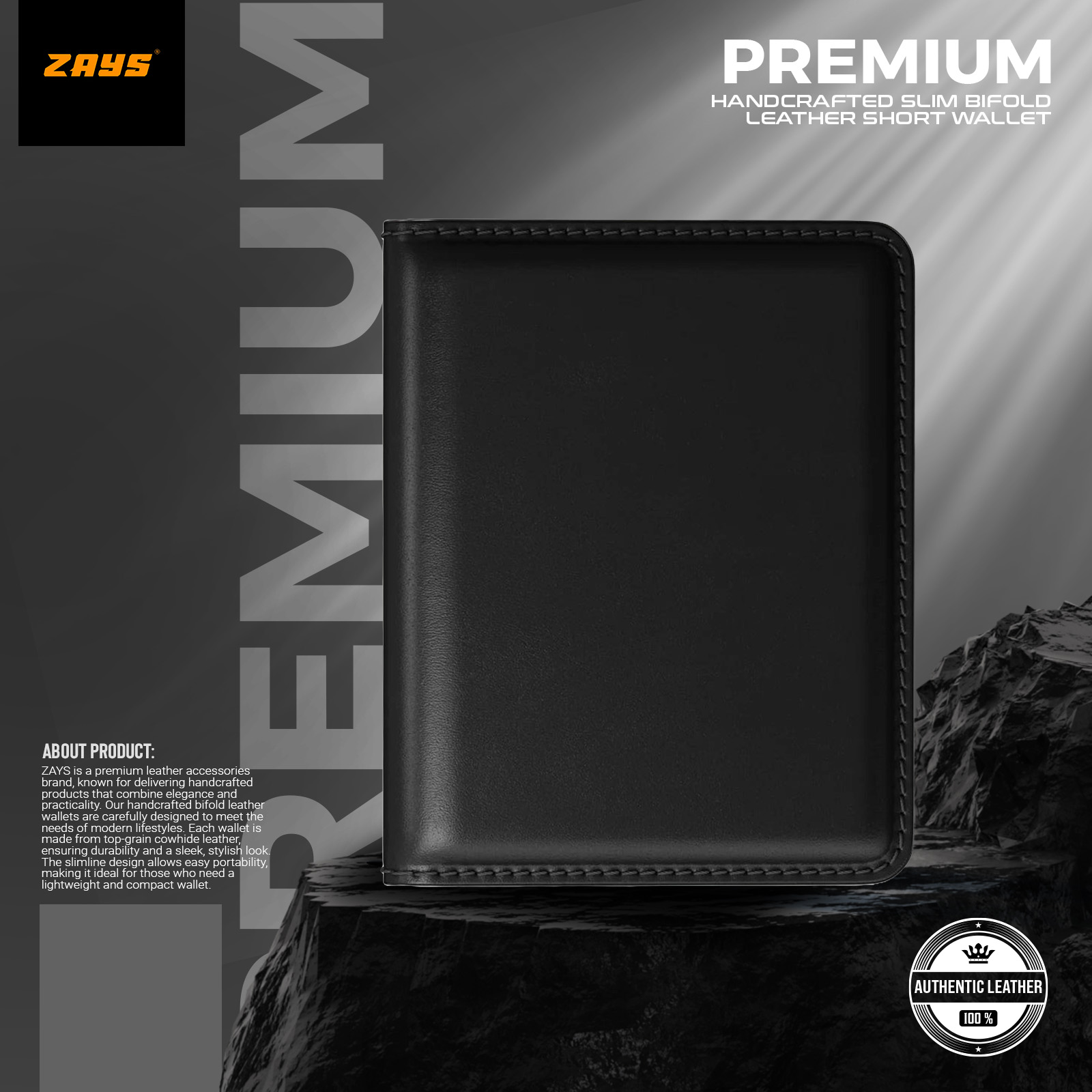 Picture of Zays Premium Leather Super Slim Card Holder Mini Wallet Handcrafted Durable Stylish Compact Wallet for Men And Women | Credit And Debit Card Holder Slim Wallet for Travel And Everyday Use (Black)