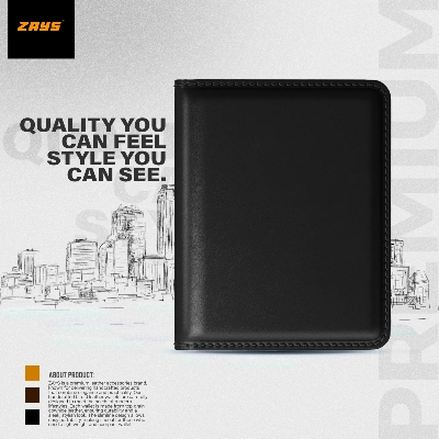 Picture of Zays Premium Leather Super Slim Card Holder Mini Wallet Handcrafted Durable Stylish Compact Wallet for Men And Women | Credit And Debit Card Holder Slim Wallet for Travel And Everyday Use (Black)