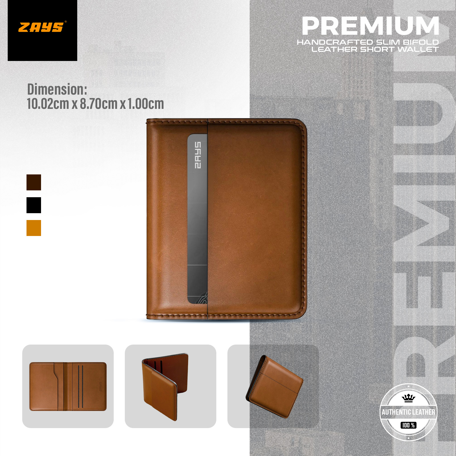 Picture of Zays Premium Leather Super Slim Card Holder Mini Wallet Handcrafted Durable Stylish Compact Wallet for Men And Women | Credit And Debit Card Holder Slim Wallet for Travel And Everyday Use (Brown)