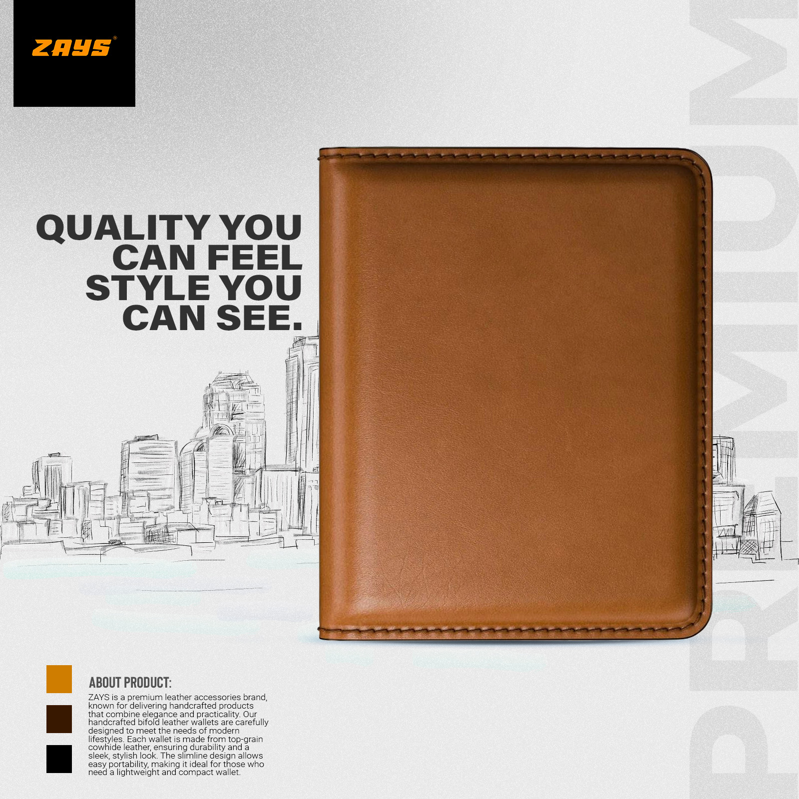 Picture of Zays Premium Leather Super Slim Card Holder Mini Wallet Handcrafted Durable Stylish Compact Wallet for Men And Women | Credit And Debit Card Holder Slim Wallet for Travel And Everyday Use (Brown)