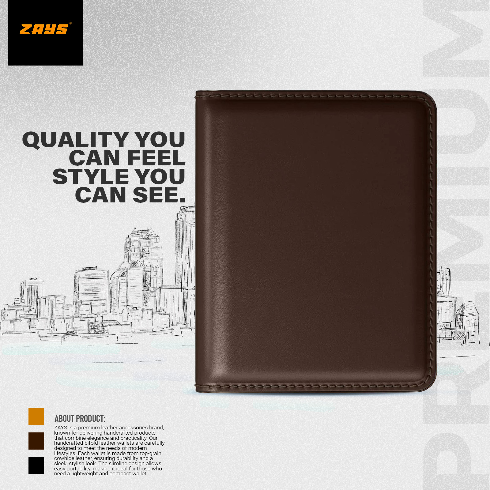 Picture of Zays Premium Leather Super Slim Card Holder Mini Wallet Handcrafted Durable Stylish Compact Wallet for Men And Women | Credit And Debit Card Holder Slim Wallet for Travel And Everyday Use
