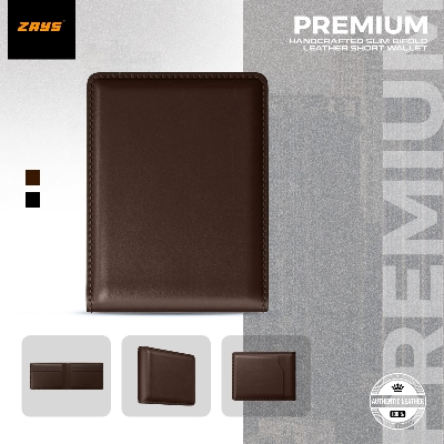 Picture of Zays Handcrafted Premium Leather Bifold Wallet – Slim, Durable & Stylish Short Wallet for Men & Women – Top-Grain Leather, Compact & Lightweight (Chocolate)