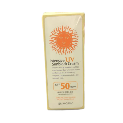 Picture of 3W Clinic Intensive UV Sunblock Cream SPF50 Pa+++ For Make up Base Use - 70ml (Korea)