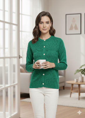 Picture of PBD Fabrics Front Button Closer Cardigan Sweater for Woman.