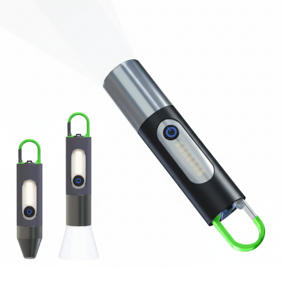 Picture of LED Mini Flashlight - Torchlight + multifunctional Torchlight USB Charging System Rechargeable Flashlight Powerful Camping, Usb Long Duration Flash Lamp Super High Power Brightness LED Portable Flash Lamp - torch light