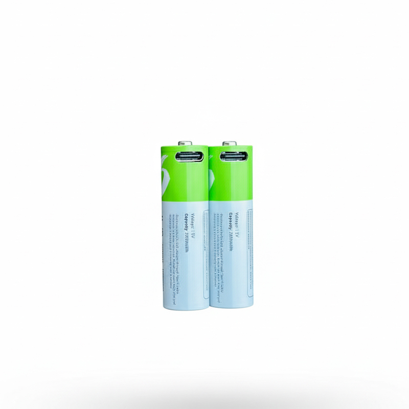 Picture of AA USB Rechargeable Battery 1.5V 2600mWh - li-ion 2 Pcs Set for remote control mouse small fan Electric toy battery + Cable