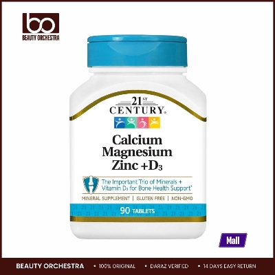 Picture of 21st Century Cal Mag Zinc +D Tablets, 90 Count (Calcium, Magnesium, Zinc with D3)