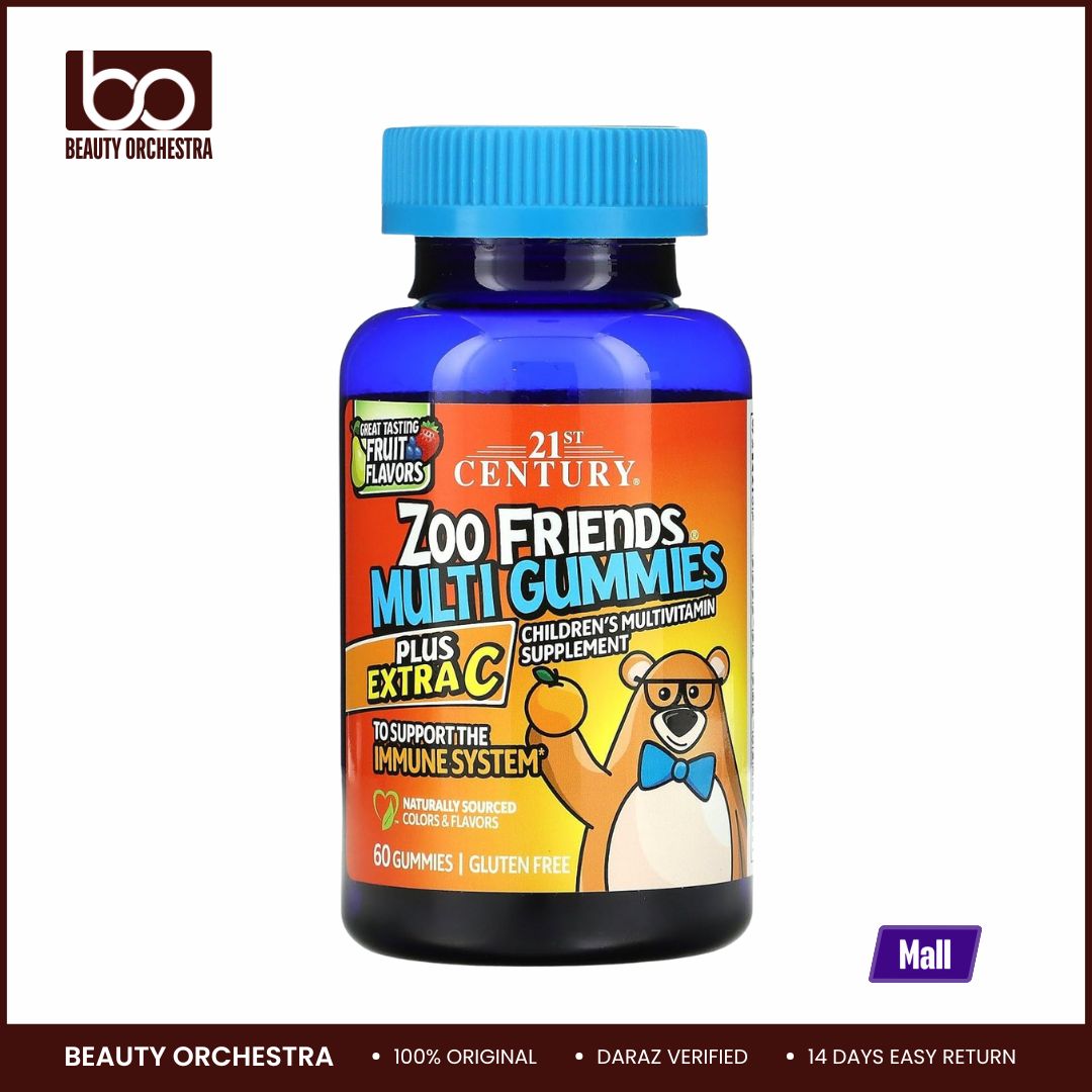 Picture of 21st Century Zoo Friends Multi Gummies Plus Extra C Fruit Flavors 60 Count