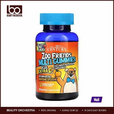 Picture of 21st Century Zoo Friends Multi Gummies Plus Extra C Fruit Flavors 60 Count