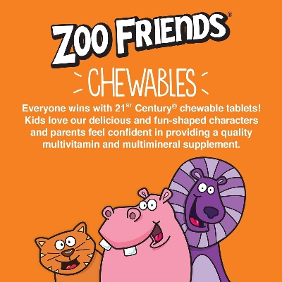 Picture of 21st Century Zoo Friends with Extra C 60 Chewable Tablets