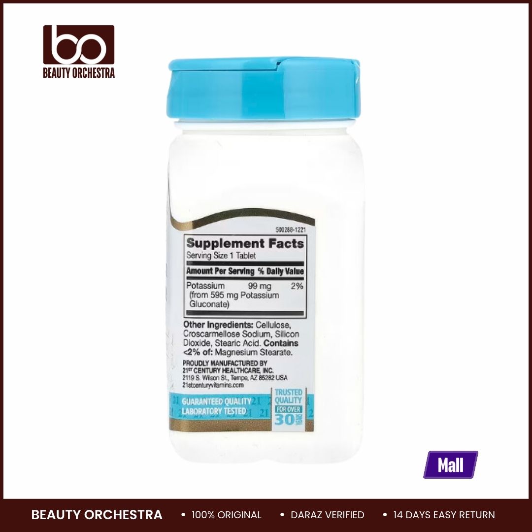 Picture of 21st Century, Potassium Gluconate, 595 mg, 110 Tablets