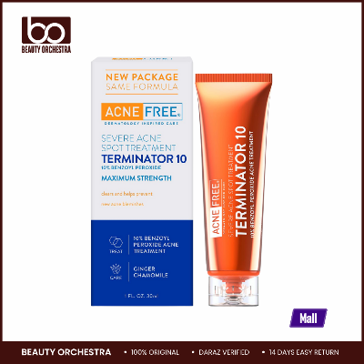 Picture of AcneFree Terminator 10 Acne Spot Treatment with Benzoyl Peroxide 10% Maximum Strength Acne Cream Treatment - 60 ml