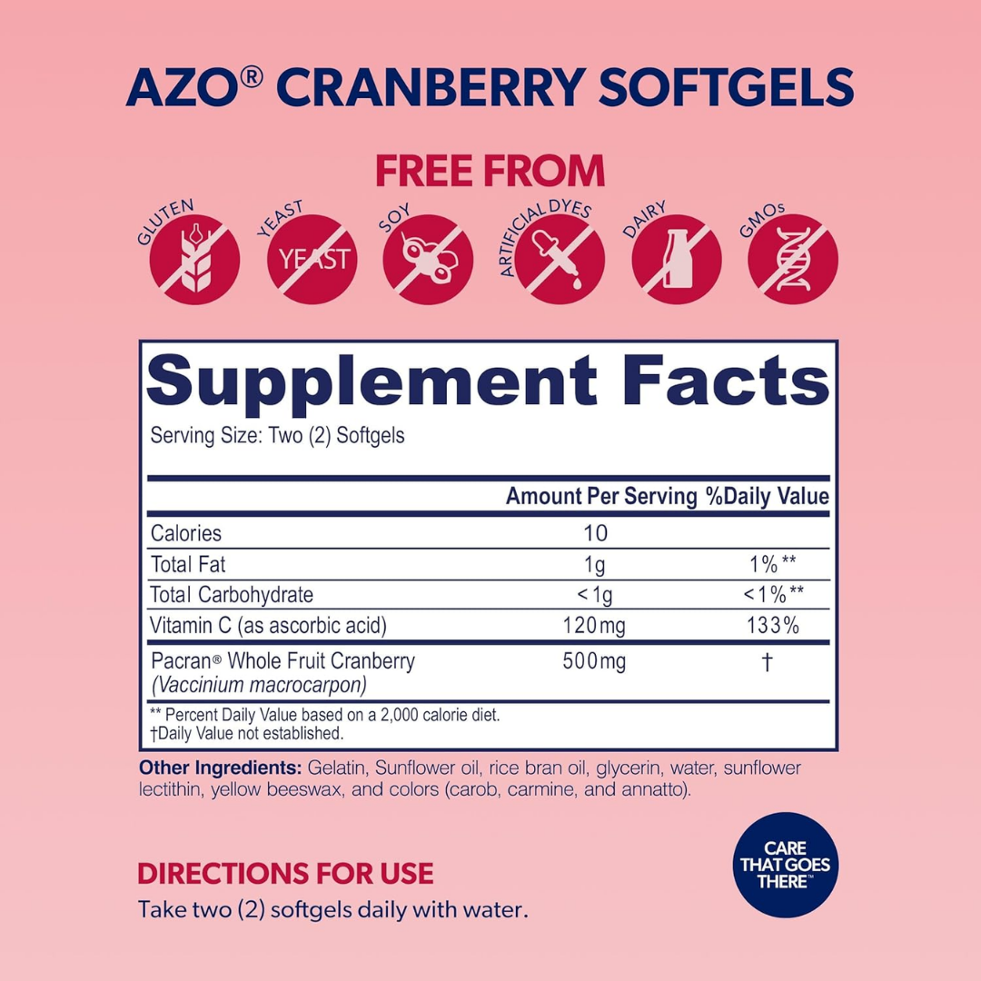 Picture of AZO Cranberry Urinary Tract Health - 100 Softgels