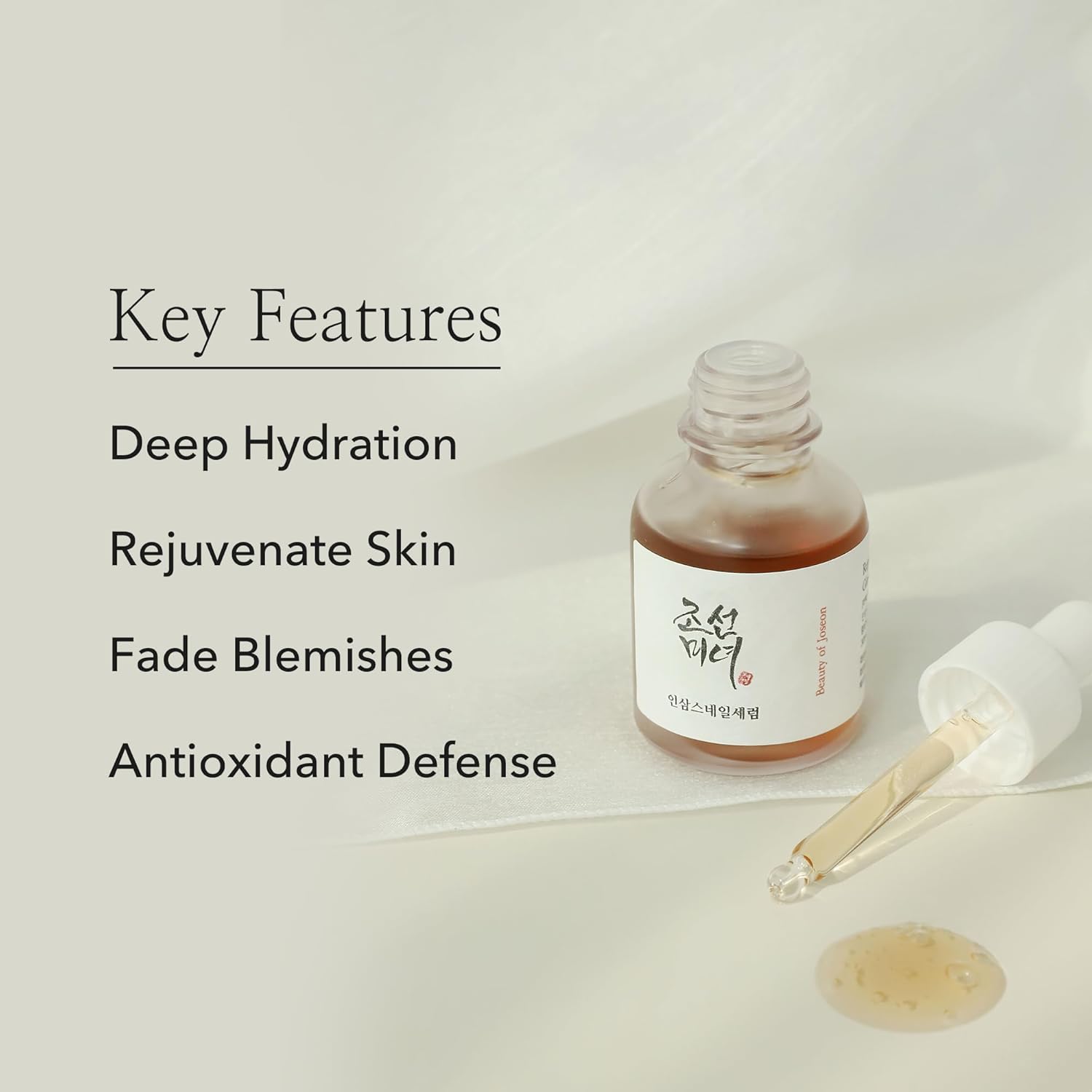 Picture of Beauty of Joseon Revive Snail Mucin Ginseng Serum Hydrating Peptide Facial Moisturizer Dark Spot Acne Scar Remover 30ml
