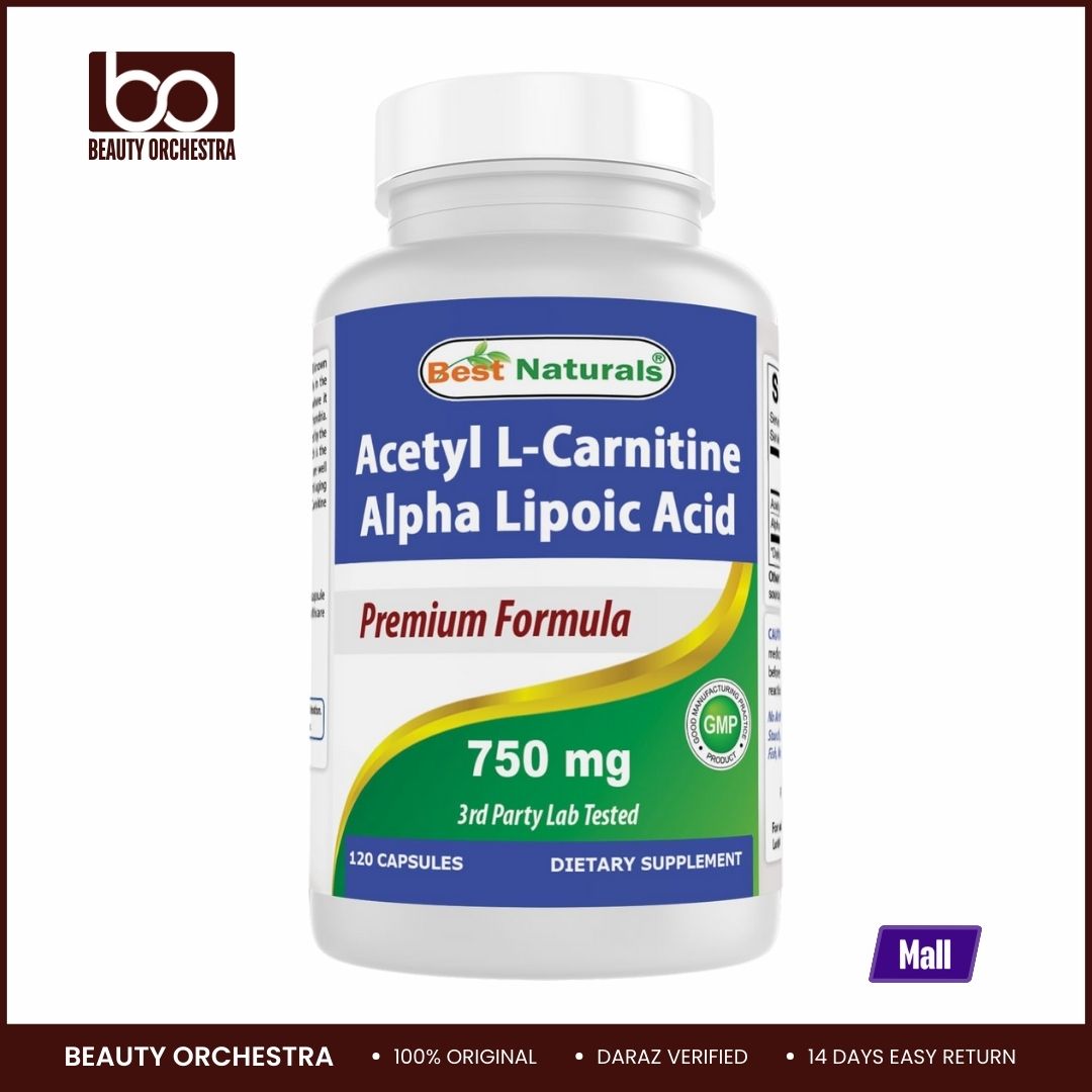 Picture of Best Naturals Acetyl L-Carnitine and Alpha Lipoic Acid 750 mg 120 Capsules