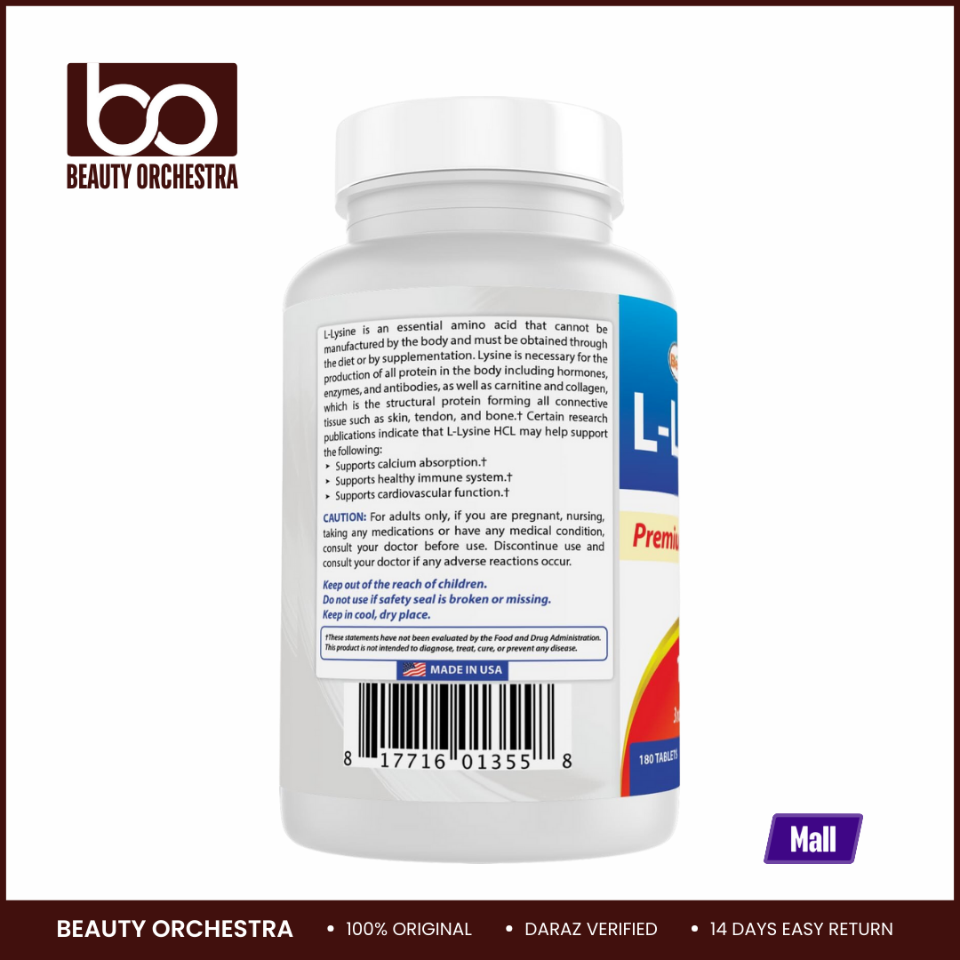 Picture of Best Naturals L-Lysine 1000mg - 180 Tablets