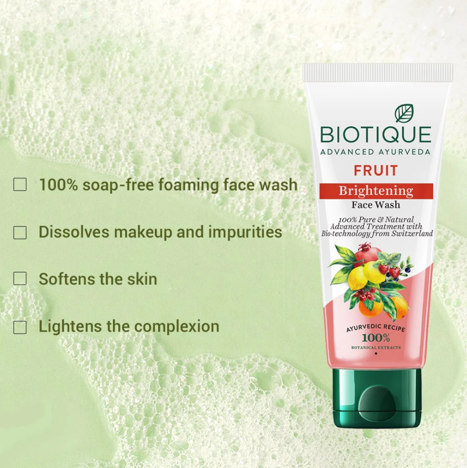Picture of Biotique advanced ayurveda fruit brightening face wash ( exp. date 10/25) - 100ml