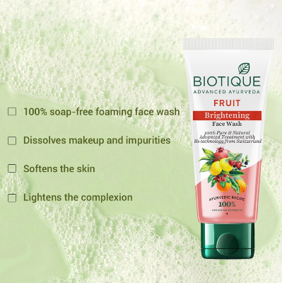Picture of Biotique advanced ayurveda fruit brightening face wash ( exp. date 10/25) - 100ml